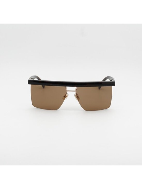 Max Mara MM0072 52E Sunglasses Dark Havana Square Frame, Brown Lenses main image 6